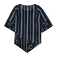 thumbnail image 1 of Alfani Womens V-Hem Tunic Blouse, Blue, 1X, 1 of 2
