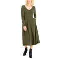 thumbnail image 1 of Alfani Womens V Neck Fit Flare Dress New Avocado S, 1 of 1