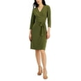 thumbnail image 1 of Alfani Womens V Neck Wrap Dress Burnt Olive L, 1 of 1