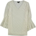 thumbnail image 1 of Alfani Womens Velvet Polka Dot Pullover Blouse, Off-White, Large, 1 of 1