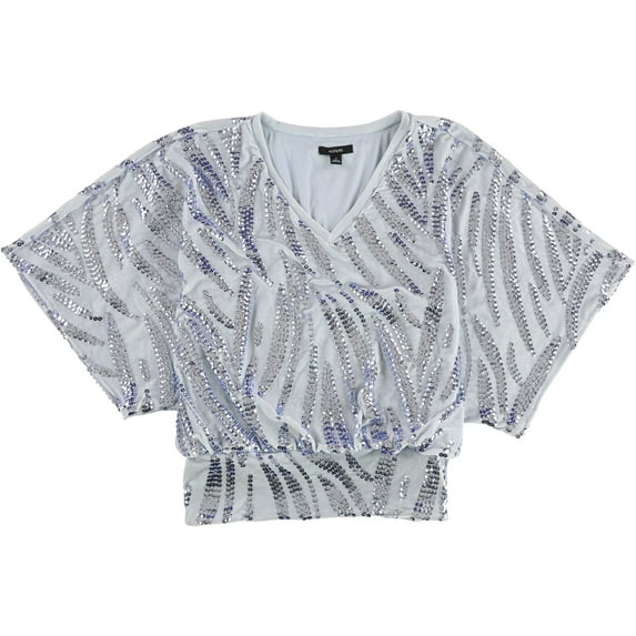 Alfani Womens Velvet Pullover Blouse, Blue, Small