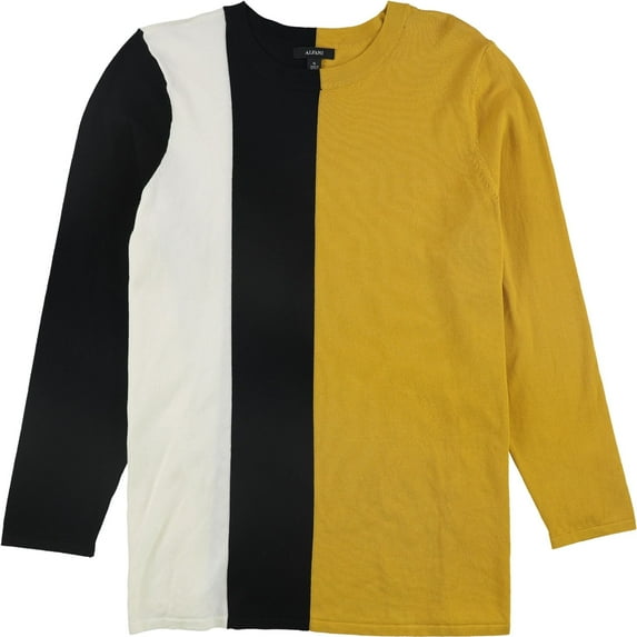 Alfani Womens Vertical Colorblock Basic T-Shirt, White, Large