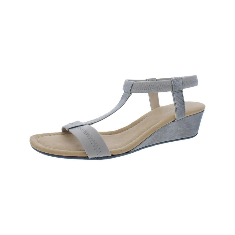 Alfani Womens Voyage1 Open Toe Elastic Wedge Sandals