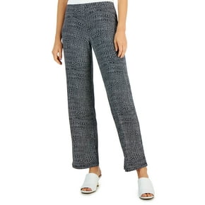 Alfani Women's Pull on Wide Leg Cropped Pants Brown Size Medium