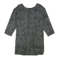 thumbnail image 1 of Alfani Womens Woven-Back Pullover Blouse, Black, 1X, 1 of 3