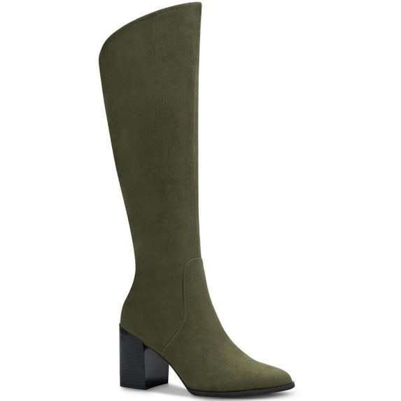 Alfani Womens Wylde Faux Suede Block Heel Knee-High Boots