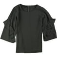 thumbnail image 1 of ALFANI $69 Womens New 1321 Green Ruffled Sleeve Zip Back Top XL B+B, 1 of 2