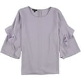 thumbnail image 1 of Alfani Womens Zip-Back Ruffled Blouse, Purple, Medium, 1 of 1
