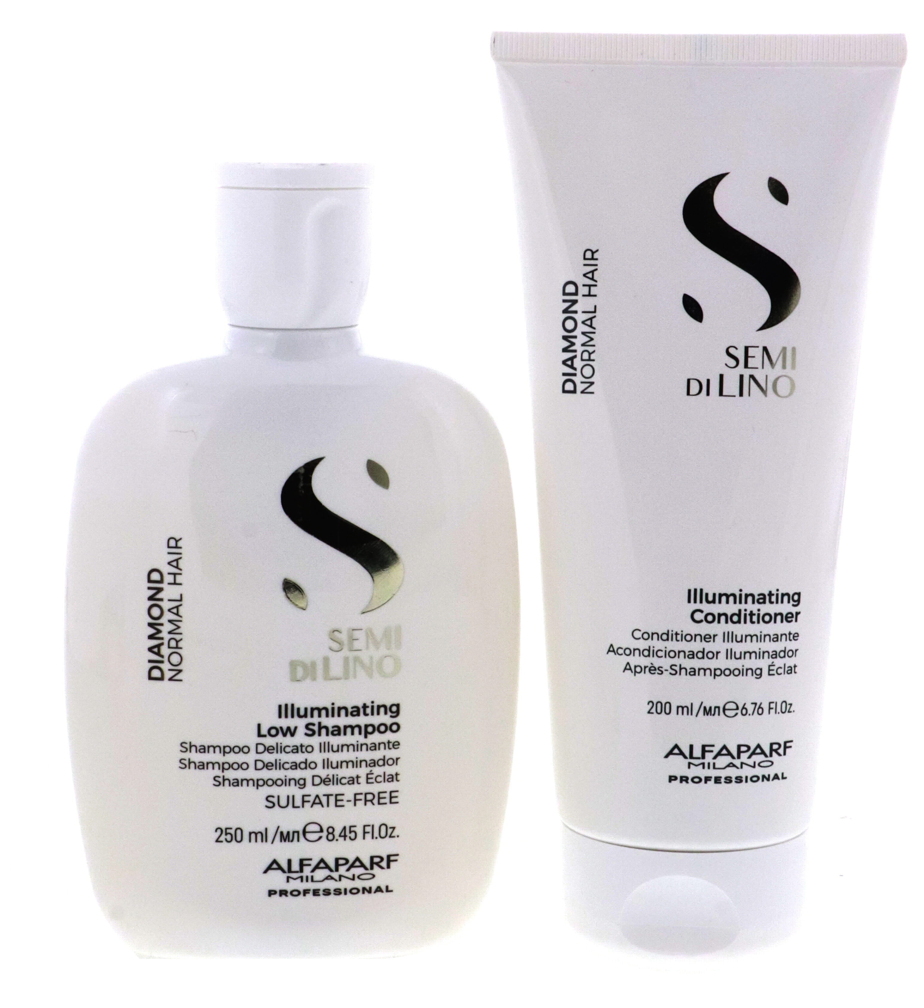 Alfaparf Milano Semi Di Lino Illuminating Low Shampoo and Conditioner Diamond...