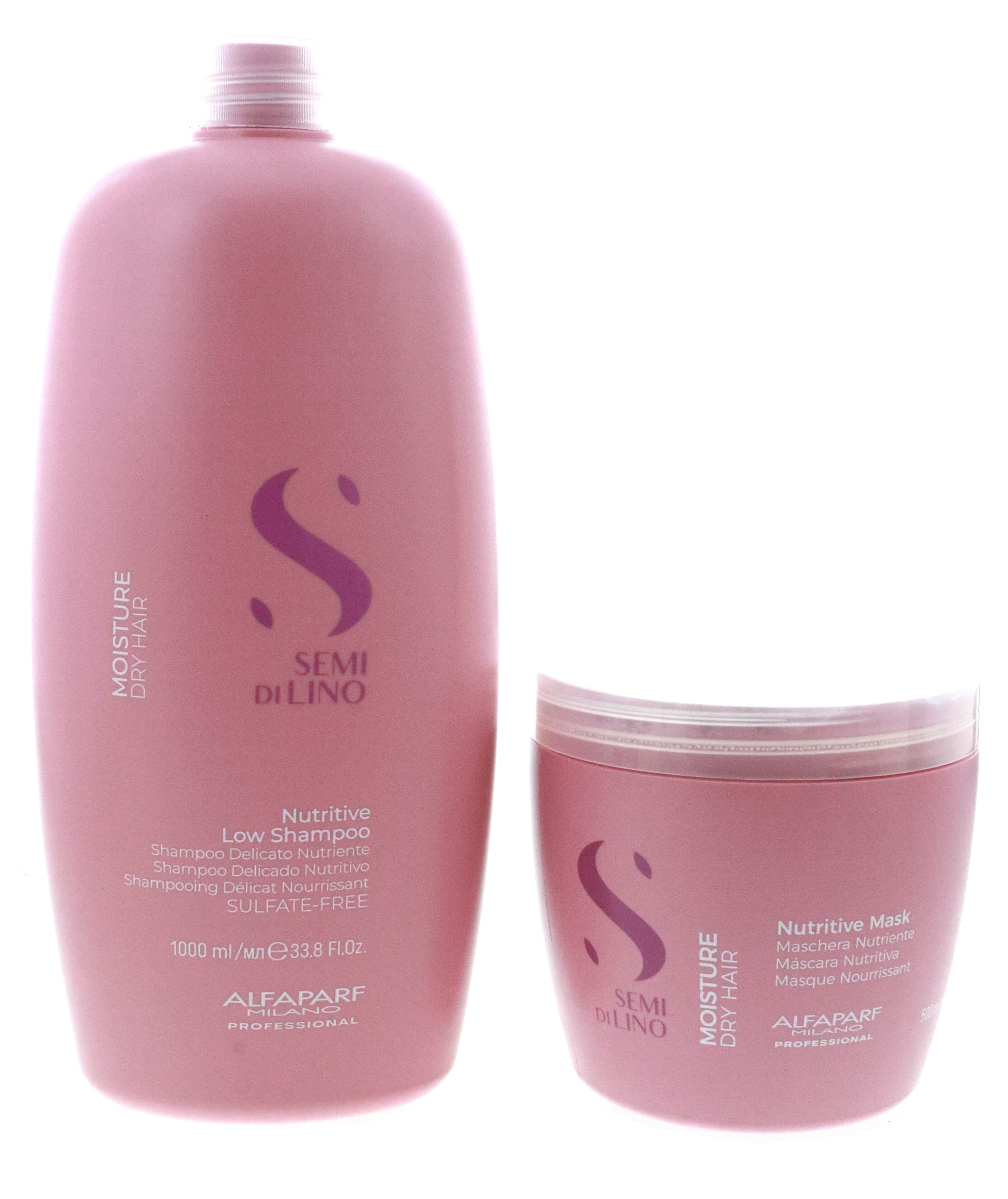 Alfaparf Semi Di Lino Moisture Nutritive Shampoo 33.8oz & Mask 16.9oz
