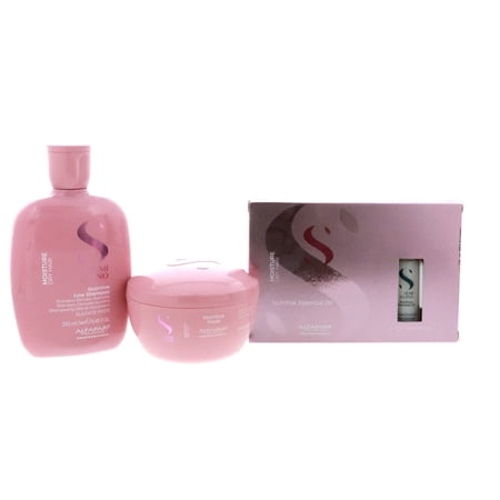Alfaparf Semi Di Lino Moisture Nutritive Shampoo 8.45oz & Mask 6.76oz & Essential Oil 6x13ml