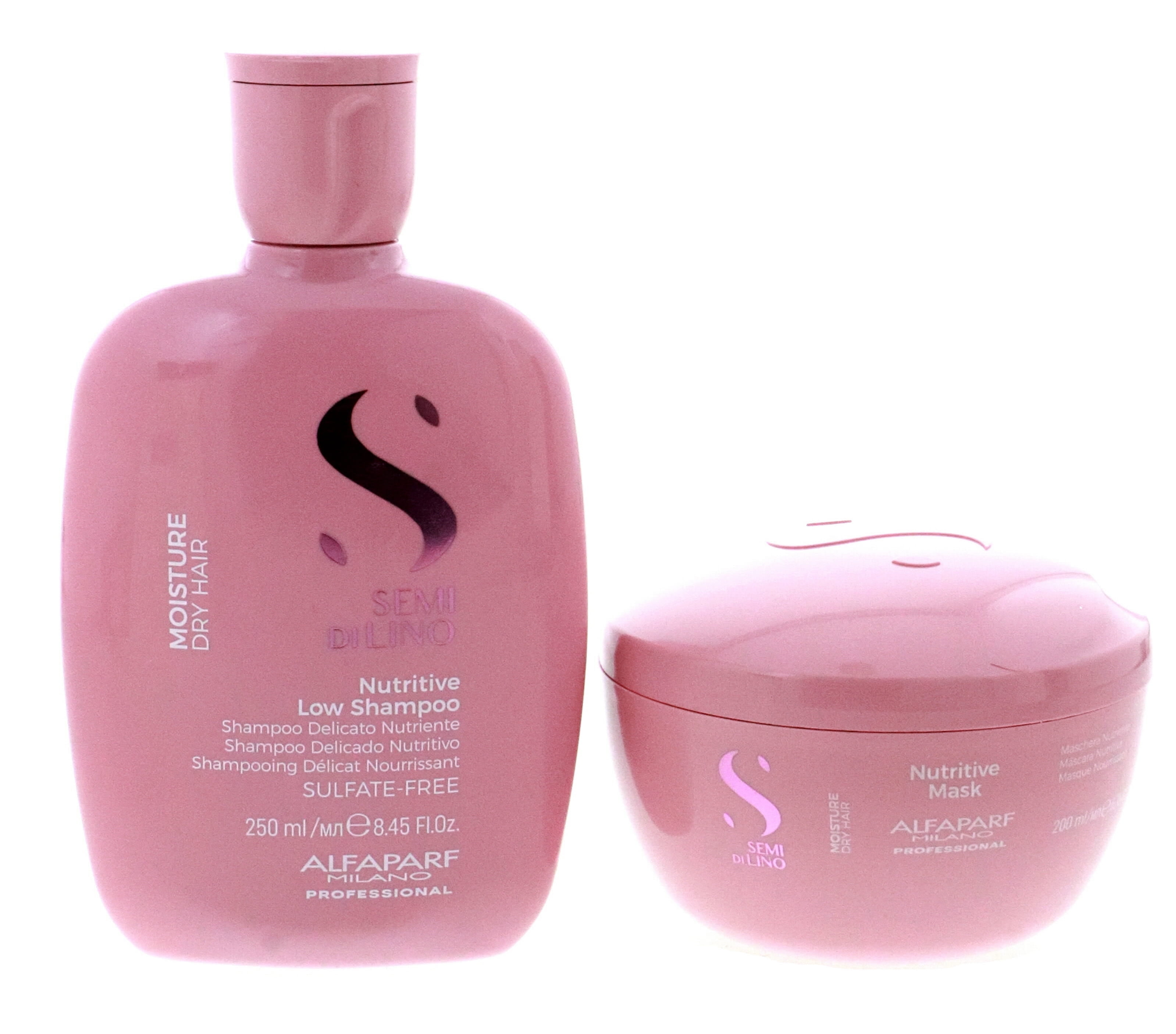 Alfaparf Semi Di Lino Moisture Nutritive Shampoo 8.45oz & Mask 6.76oz