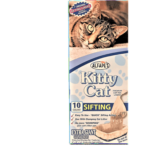 Alfapet, Kitty Cat Sifting Litter Box Liners, 10 count