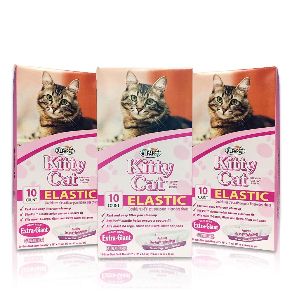 Alfapet Extra-Giant Disposable Elastic Cat Pan Liners, 30 Count