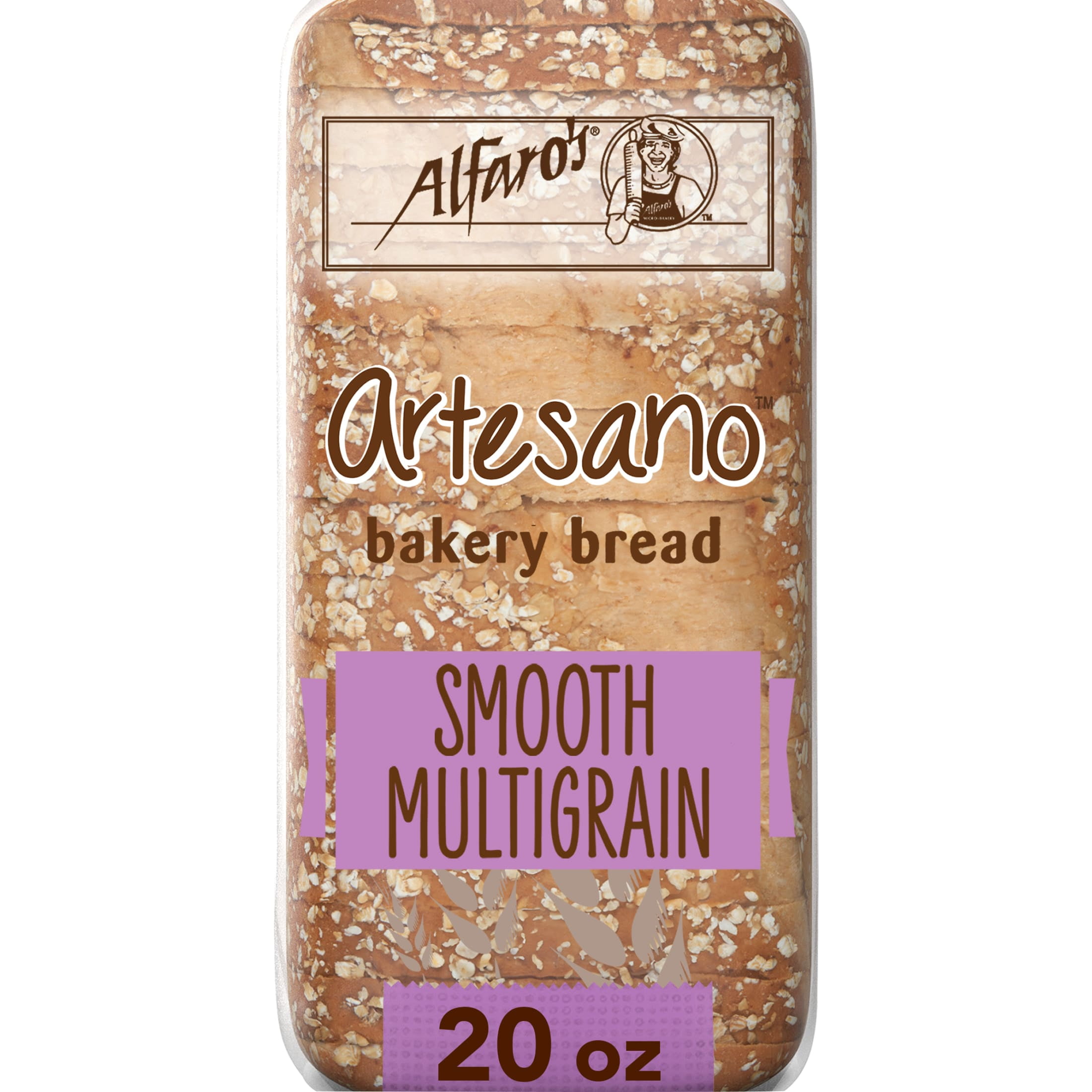 Alfaro's Artesano Multigrain Bakery Bread, 20 oz, White Bread, Bag