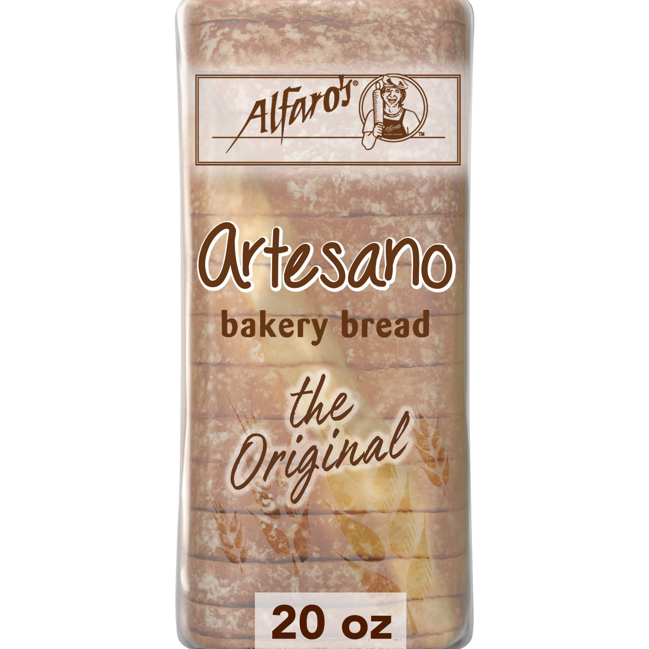 Alfaro's Artesano White Bakery Bread, 20 oz, White Bread, Bag