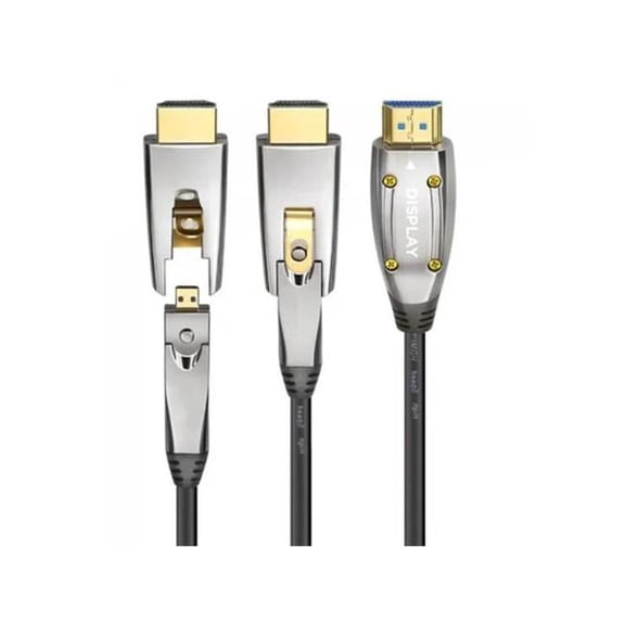 Alfatron ALF-HDMI-150FT 150 ft. 4K HDMI Fiber AOC Cable with Micro HDMI to HDMI CL2 FT4 PVC Detachable Head
