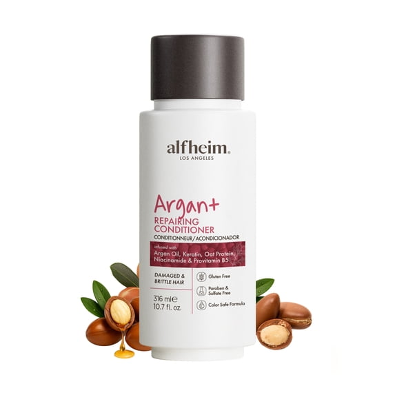 Alfheim Argan+ Repairing Conditioner 10.7oz – Moisturizing & Smoothing Hair Conditioner with Argan Oil, Oat Protein & Panthenol – Restores Shine, Reduces Frizz & Repairs Dry, Damaged Hair