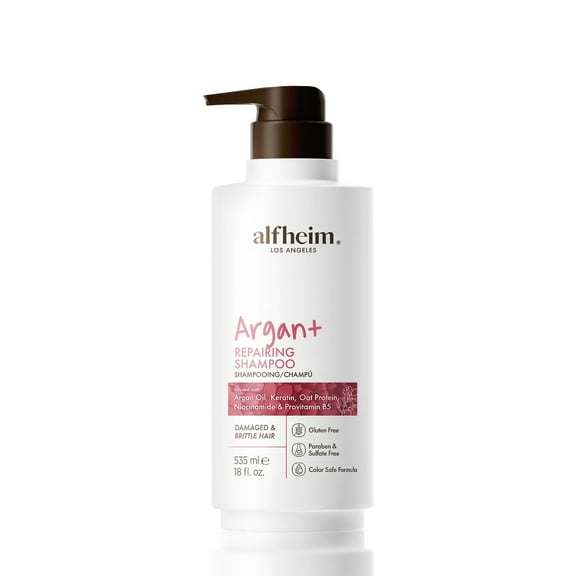 Alfheim Argan  Repairing Shampoo 18oz – Hydrating & Smoothing Formula with Argan Oil, Oat Protein & Panthenol – Restores Shine, Reduces Frizz & Repairs Dry or Damaged Hair