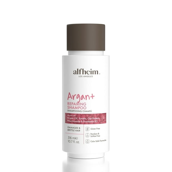 Alfheim Argan  Repairing Shampoo 10.7oz – Hydrating, Frizz Control & Damage Repair Formula with Argan Oil, Oat Protein & Panthenol – Smooth, Shiny, Soft Hair for Dry or Damaged Hair