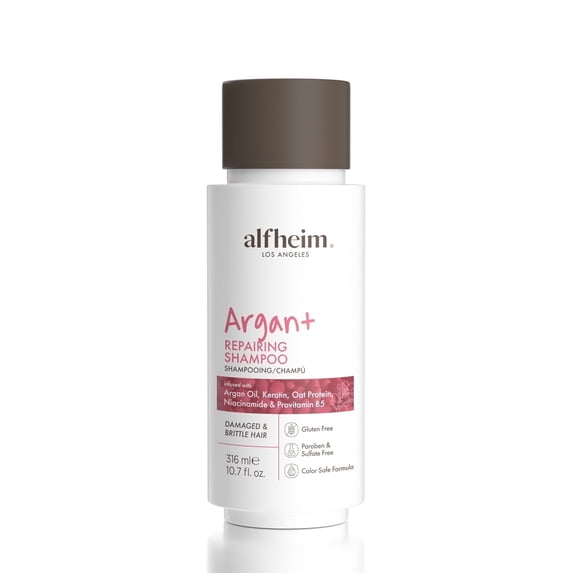 Alfheim Argan+ Repairing Shampoo 10.7oz – Hydrating, Frizz Control & Damage Repair Formula with Argan Oil, Oat Protein & Panthenol – Smooth, Shiny, Soft Hair for Dry or Damaged Hair