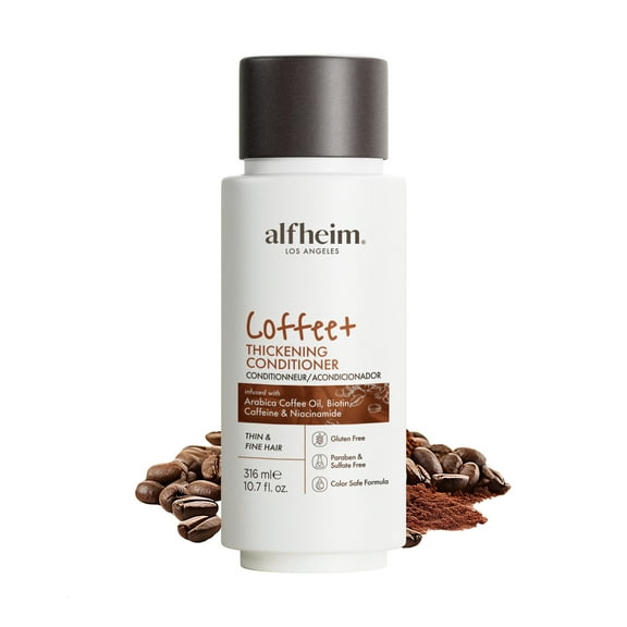 Alfheim Coffee+ Thickening Conditioner 10.7oz, Caffeine & Biotin Volumizing Formula for Fine or Thinning Hair, Nourishing & Strengthening Moisture Boost Treatment