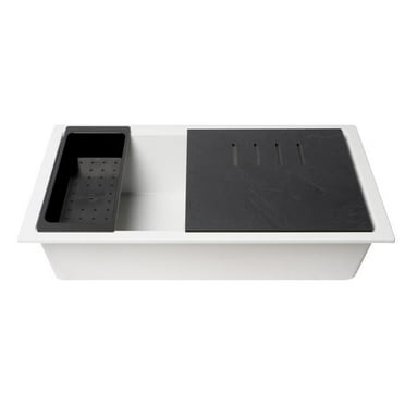 Alfi Brand Ab3418sbum 33-7/8" Drop In Single Basin Granite Composite Kitchen Sink - White