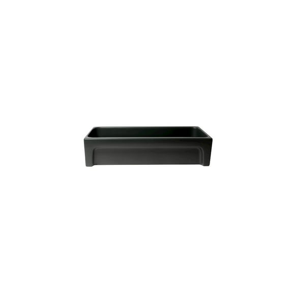 ALFI brand 36" Black Matte Above Mount Fireclay Bathroom Trough Sink