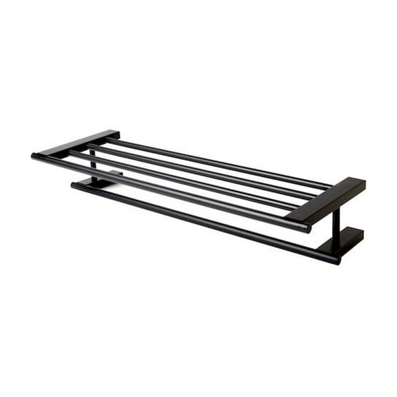 Black Matte 26" Towel Bar & Shelf
