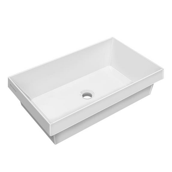 Whitehaus 24" Rectangular Semi-Recessed Basin with Center Drain Location