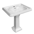 thumbnail image 1 of Alfi Trade AR854-AR805-1H 29 in. Traditional Pedestal Sink with Large Rectangular Bowl, Single Faucet Drilling, Dual Soap Ledges, Overflow Control Rim & Overflow, 1 of 1