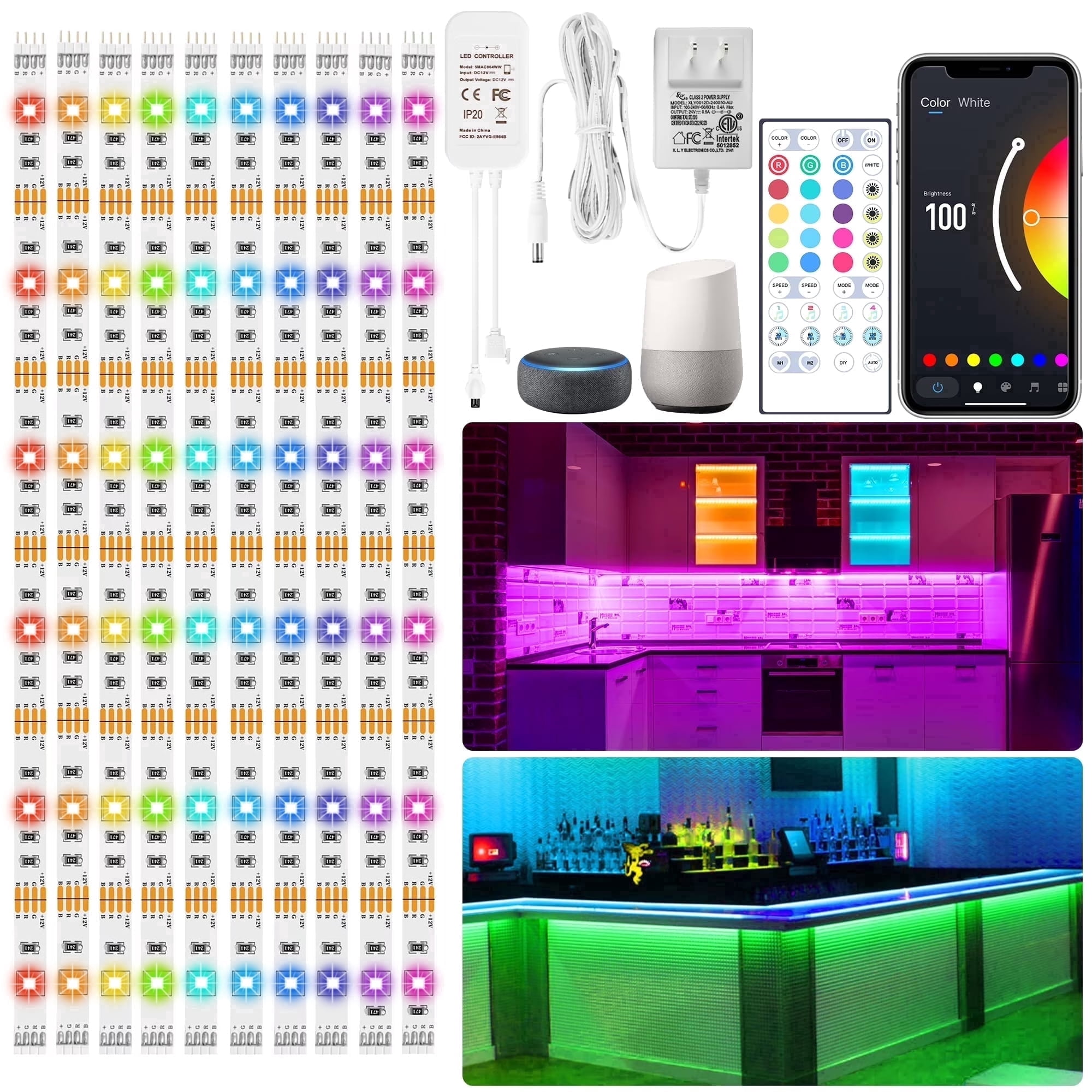 Alficedo Smart RGB Light Strip, 16.4ft, Alexa & Google Compatible ...