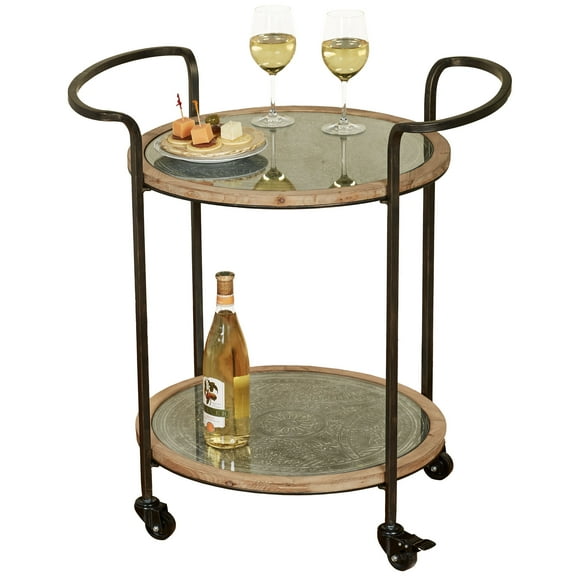 Alfie Functional Rolling Serving Cart Multi Metallic