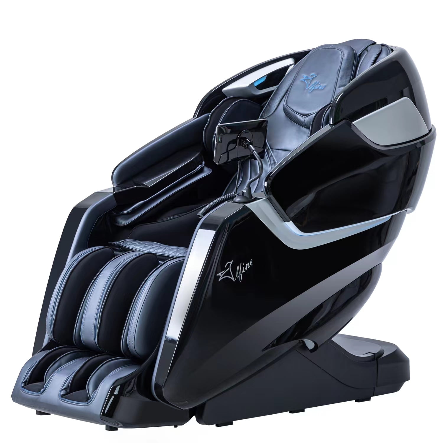 Alfine 4D Black Knight Massage Chair, Full Body Stretch Recliner with