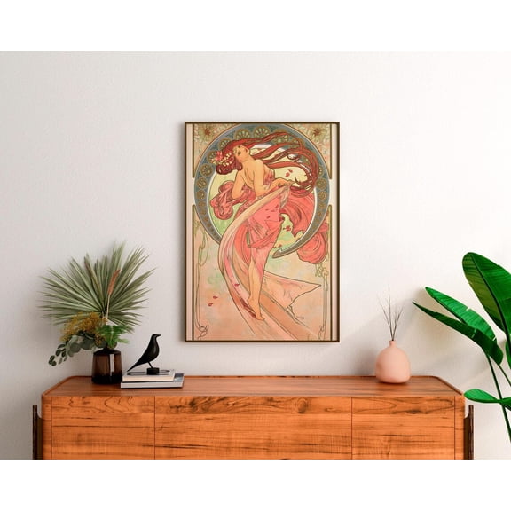 Alfons Maria Mucha - Dance. Art Nouveau Poster, Beautiful Girl Poster, Mucha Home Decor, Sensual Art Poster, Kitchen Wall Art, Art, Unframed Canvas Size 12x18