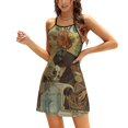 Alfons Mucha Art Nouveau Beer Ad Loose Pocket Dress Women Casual V Neck