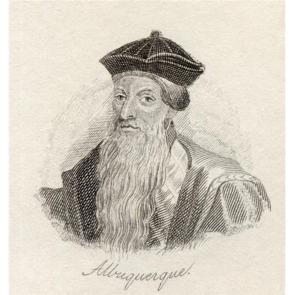 Alfonso D-Albuquerque, 1452 To 1515 Portugeuse Admiral, 1st Viceroy of Portuguese India From The Book Crabbs Historical Dictionary Published 1825 Poster Print, 14 x 15