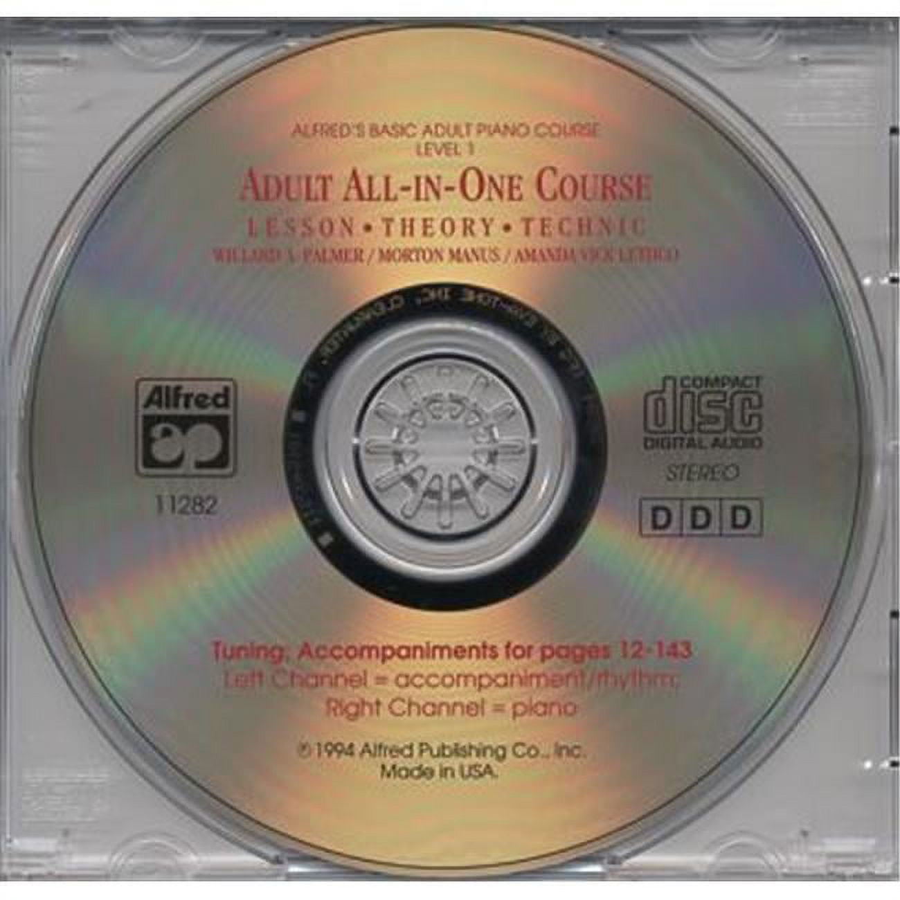 Alfred 00-11282 Basic Adult All-in-One Piano Course CD for Level 1 ...