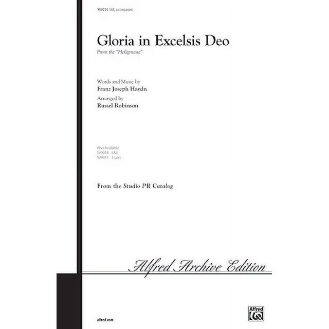 Alfred 00SV9914 Gloria In Excelsis Deo Music Book