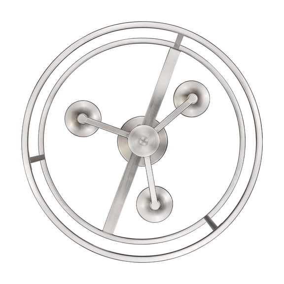Vivio Lighting Alfred 18" 3-Light Brushed Nickel Entryway Flush Mount with Clear Glass Shades