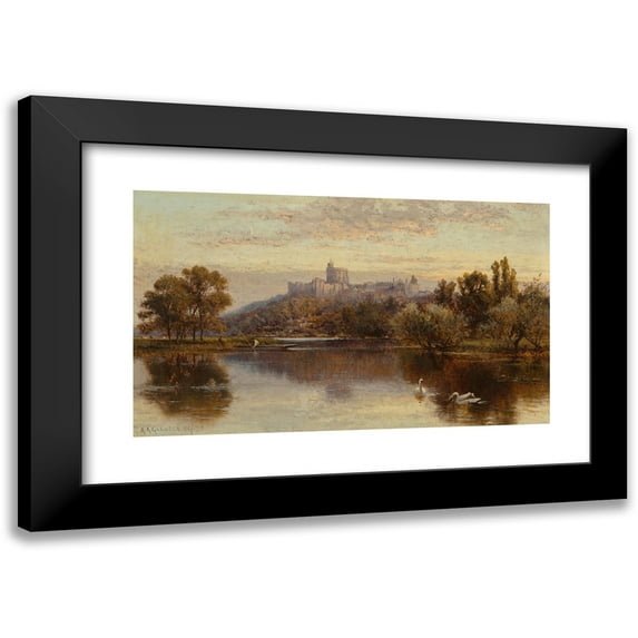 Alfred Augustus Glendening 18x12 Black Modern Framed Museum Art Print Titled - A View of Windsor Castle (1895)