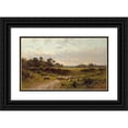 thumbnail image 1 of Alfred Augustus Glendening 18x12 Black Ornate Wood Framed Double Matted Museum Art Print Titled - On Wilmington Common, Kent (1895), 1 of 5