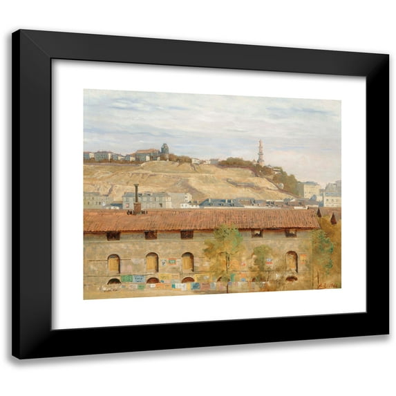 Alfred Auteroche 18x15 Black Modern Framed Museum Art Print Titled - La Butte Montmartre En 1866 (1866)