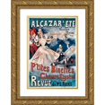 thumbnail image 1 of Alfred Choubrac 13x18 Gold Ornate Wood Frame and Double Matted Museum Art Print Titled - Alcazar D'Ete Every Evening Little Binettes Champs Elysees (1880-1900), 1 of 4