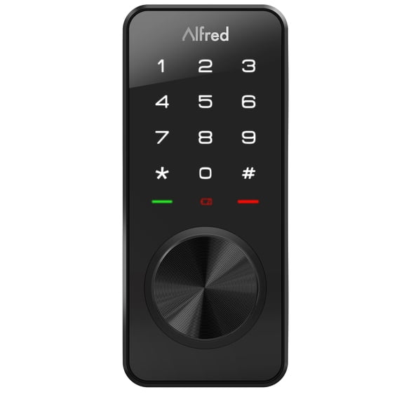 Alfred DB1 Smart Deadbolt Lock Z-Wave With Key - Black