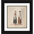 thumbnail image 1 of Alfred Diston 15x16 Black Ornate Wood Framed Double Matted Museum Art Print Titled - Walking Dress, Tenerife (1824), 1 of 5