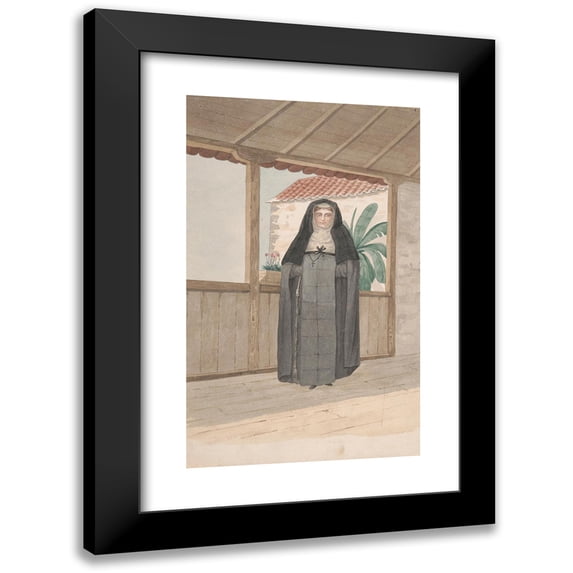 Alfred Diston 16x24 Black Modern Framed Museum Art Print Titled - Nun of the Order of Santa Clara (1828)