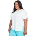 thumbnail image 1 of Alfred Dunner Classics Solid Texture Short Sleeve Tops (US, Alpha, 2X, Plus, Regular, Plus Size, White), 1 of 1