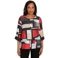 thumbnail image 1 of Alfred Dunner Womens Knit Colorblock Top With Necklace, 1 of 4