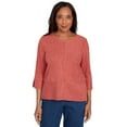 thumbnail image 1 of Alfred Dunner Womens Petite Embellished Spliced Solid Top, 1 of 4
